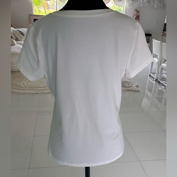 Chicos Classic White V-Neck Cap Sleeve Women's Top Size O/-Small - Picture 4 of 8